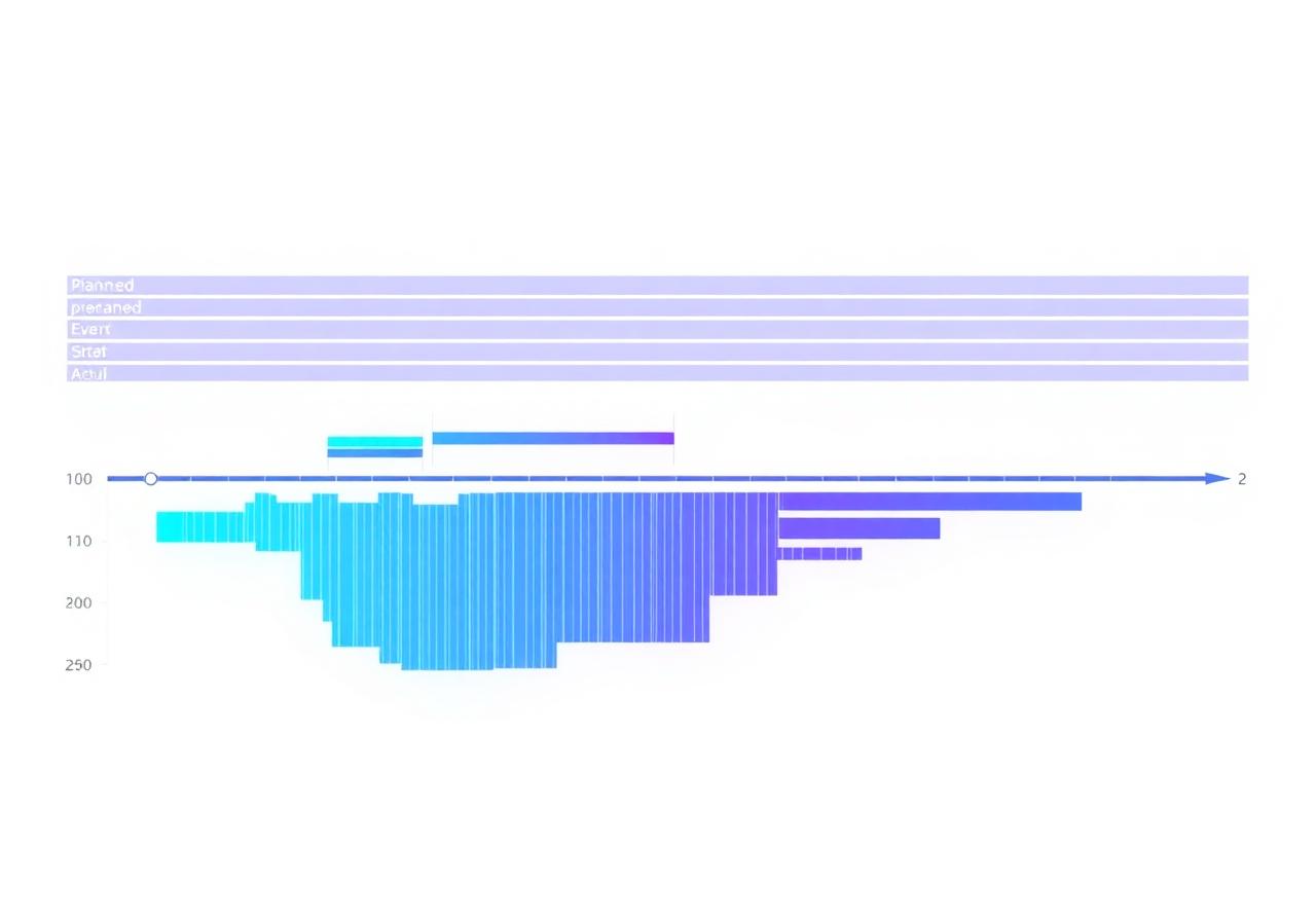 Discrete event simulation timeline